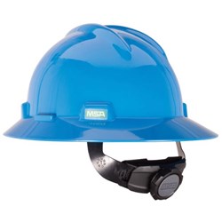 MSA V-Guard Wide Brim Hard Hat - Blue