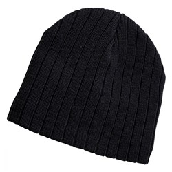 Cable Knit Beanie - Black