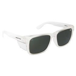 Frontside Safety Spec Polarised Smoke Lens With Clear Frame