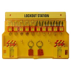 Advanced Lockout Station (Can hold 20 padlocks) - Yellow