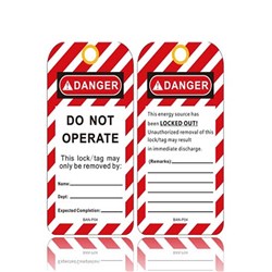 Plastic DANGER DO NOT OPERATE tag Red Stripe