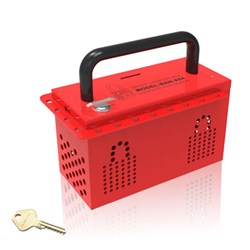 Metal Portable Group Lockout Box Red 20 locks