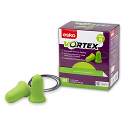 Vortex Bell Shaped Corded Earplugs CL5 - Green box/100