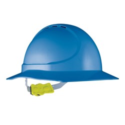 Force 360 Wide Brim Vented Hardhat with Ratchet Harness - Blue