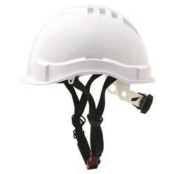 Micro Peak Vented Hard Hat W/ 4 Point Chin Strap - White