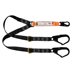 Linq 2M Adjustable Shock Absorbing Lanyard Double Leg 1 x Snap 2 x Scaff Hook