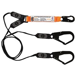 Linq 2M Shock Absorbing Lanyard Double Leg 1 x Snap 2 x Scaff Hook 