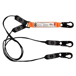 Linq 2M Shock Absorbing Lanyard Double Leg 3 x Snap Hook
