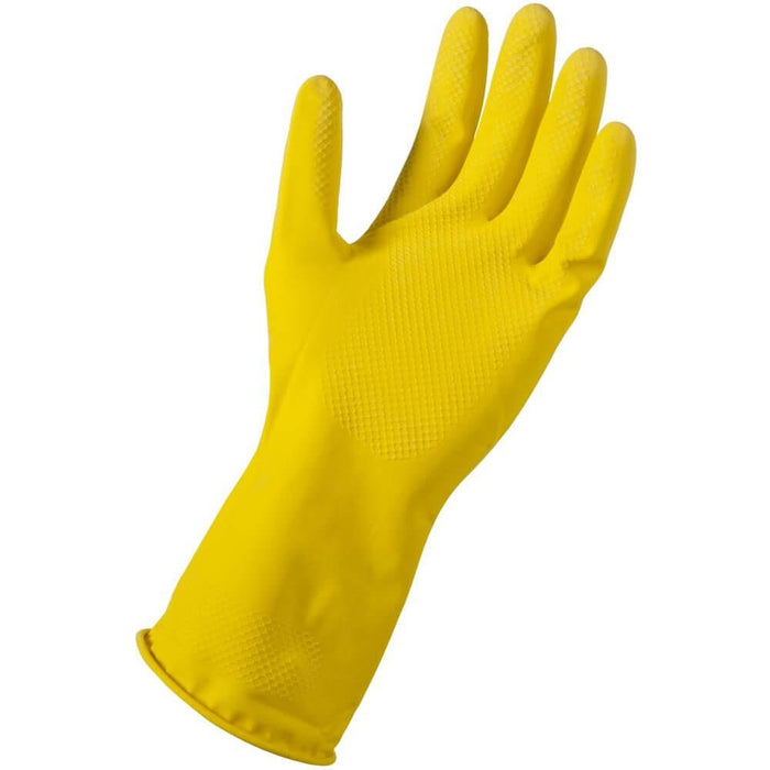 Glove House Hold Flock Lined Yellow