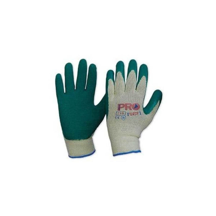Glove Cotton Latex dipped Green