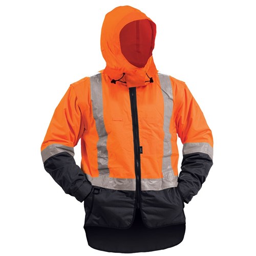 Jacket Stamina Day/Night Zip Off Sleeves Orange/Navy