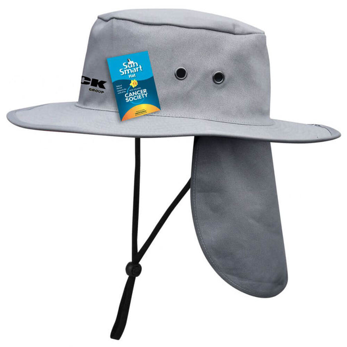 HickBro's Sunmaster Hat With Flap Grey