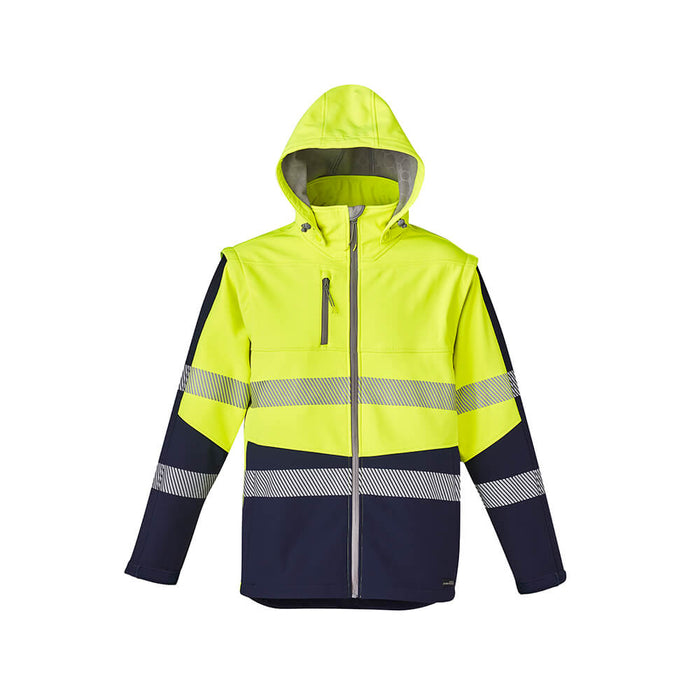 Unisex 2 in 1 Stretch Softshell Taped Jacket Yellow/Navy